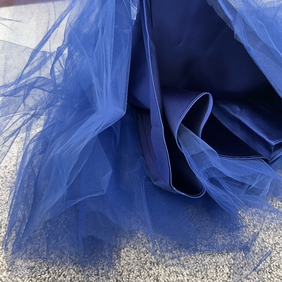 NWT! $650 Nha Khanh Navy Blue Strapless Tulle Dress Size 6 Party Wedding Prom - Picture 11 of 14